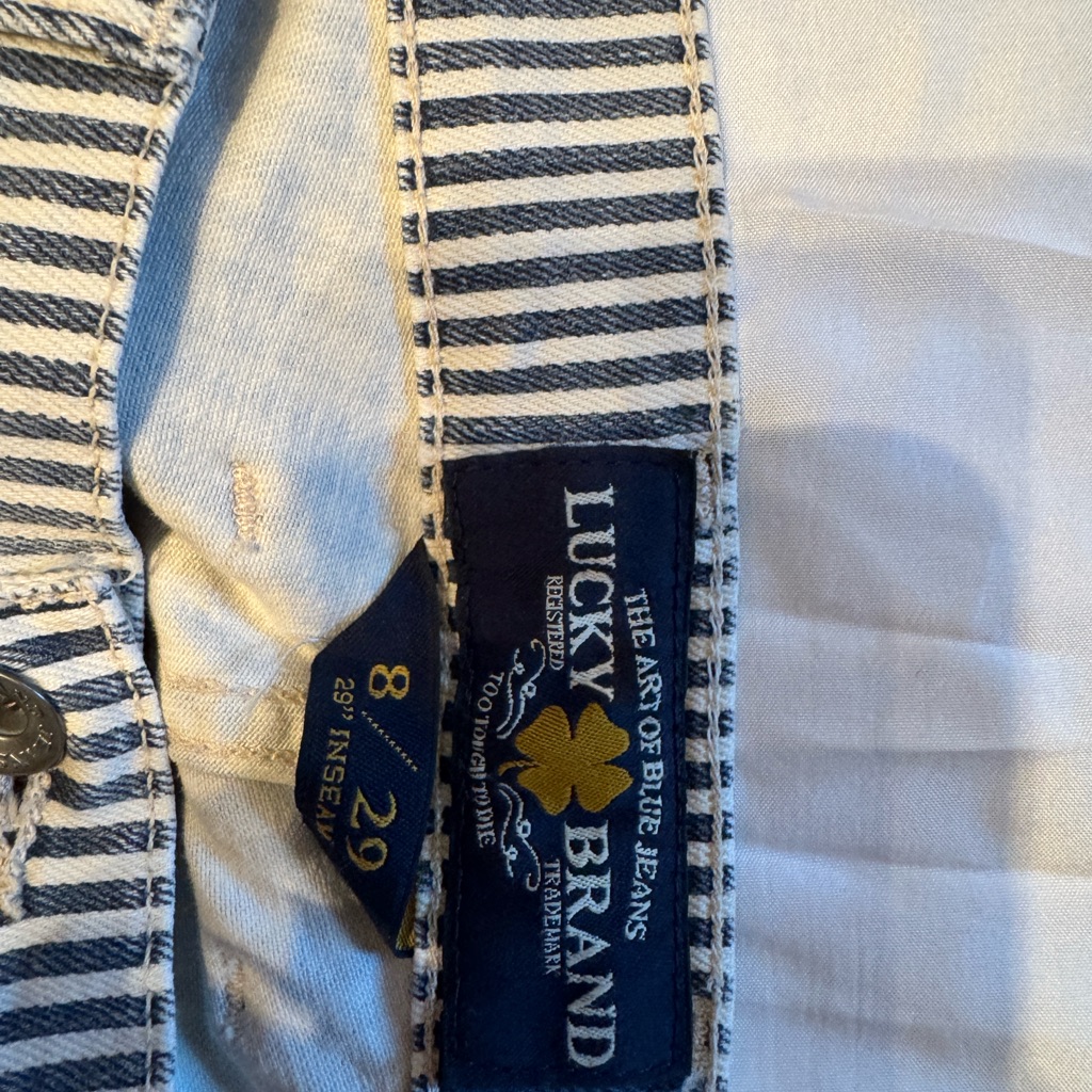 Lucky Brand Blue And White Striped Denim Lucky Brand Blue And White Striped Denim